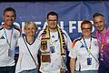 Sie haben das Fanfest gewonnwn: (von links) Marco Schmitt, Claudia Schmitt, Frank N&ouml;th, Nina Simon und Sebastian Simon.